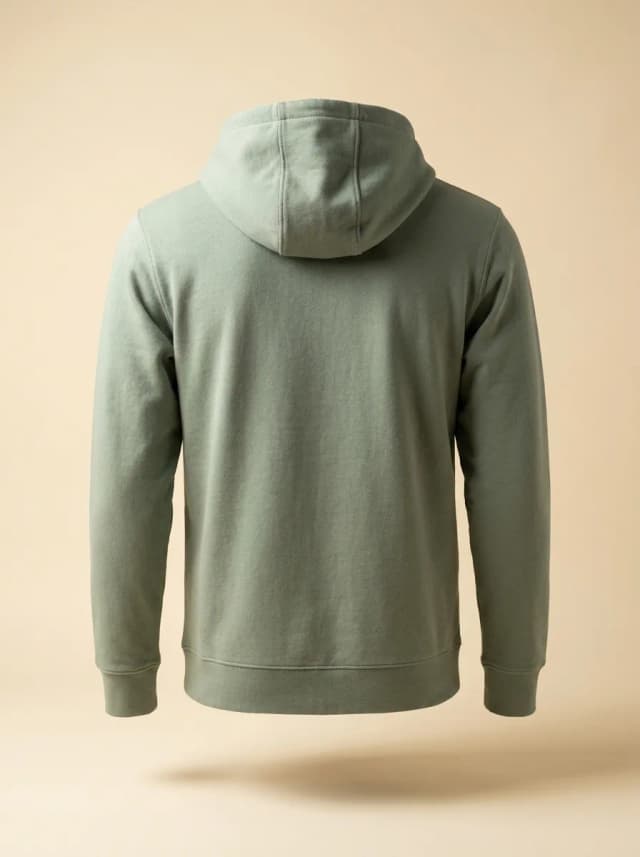 De Heritage Hoodie in grijs, achteraanzicht.